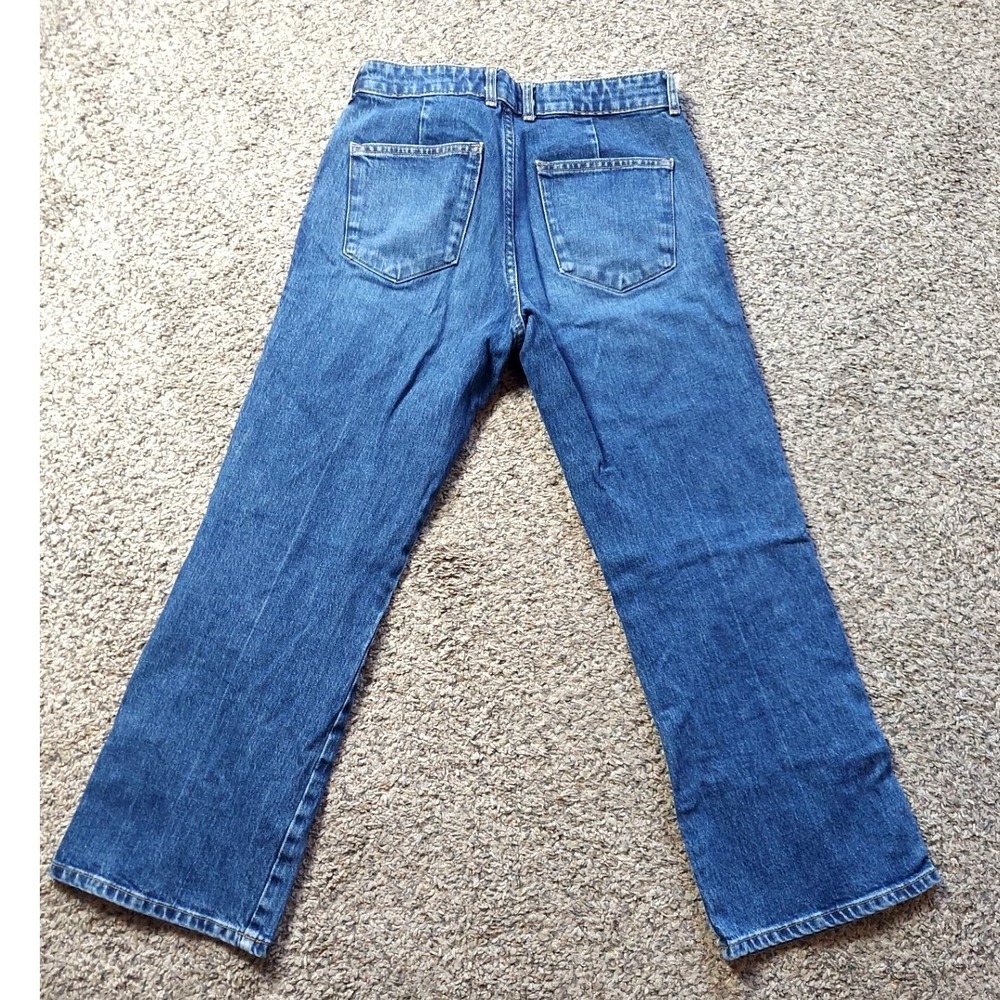 Zara Jeans Womens Size 4 Blue Straight Leg High Rise Medium Wash Denim Casual - Picture 2 of 6
